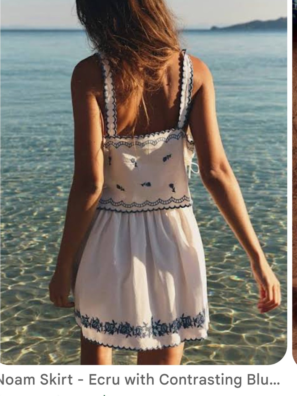 Sezane Noam Broderie skipper with Contrasting Blue Embroidery